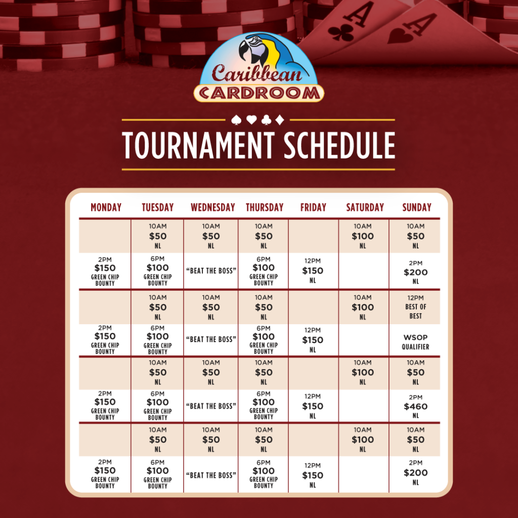 Caribbean Cardroom Poker Kirkland | Daily Poker Tournaments
