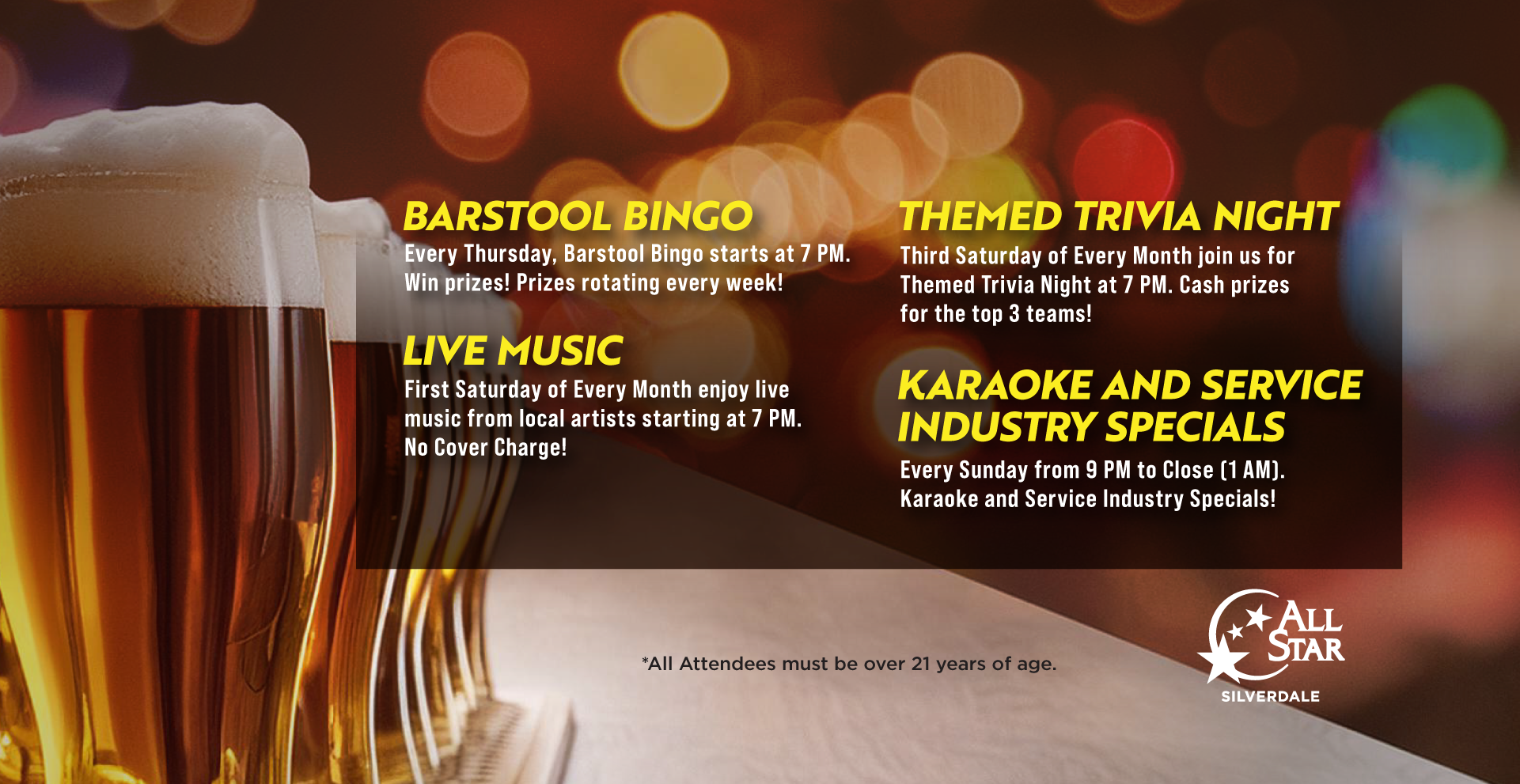 All Star Lanes and Casino Silverdale | Bar Events