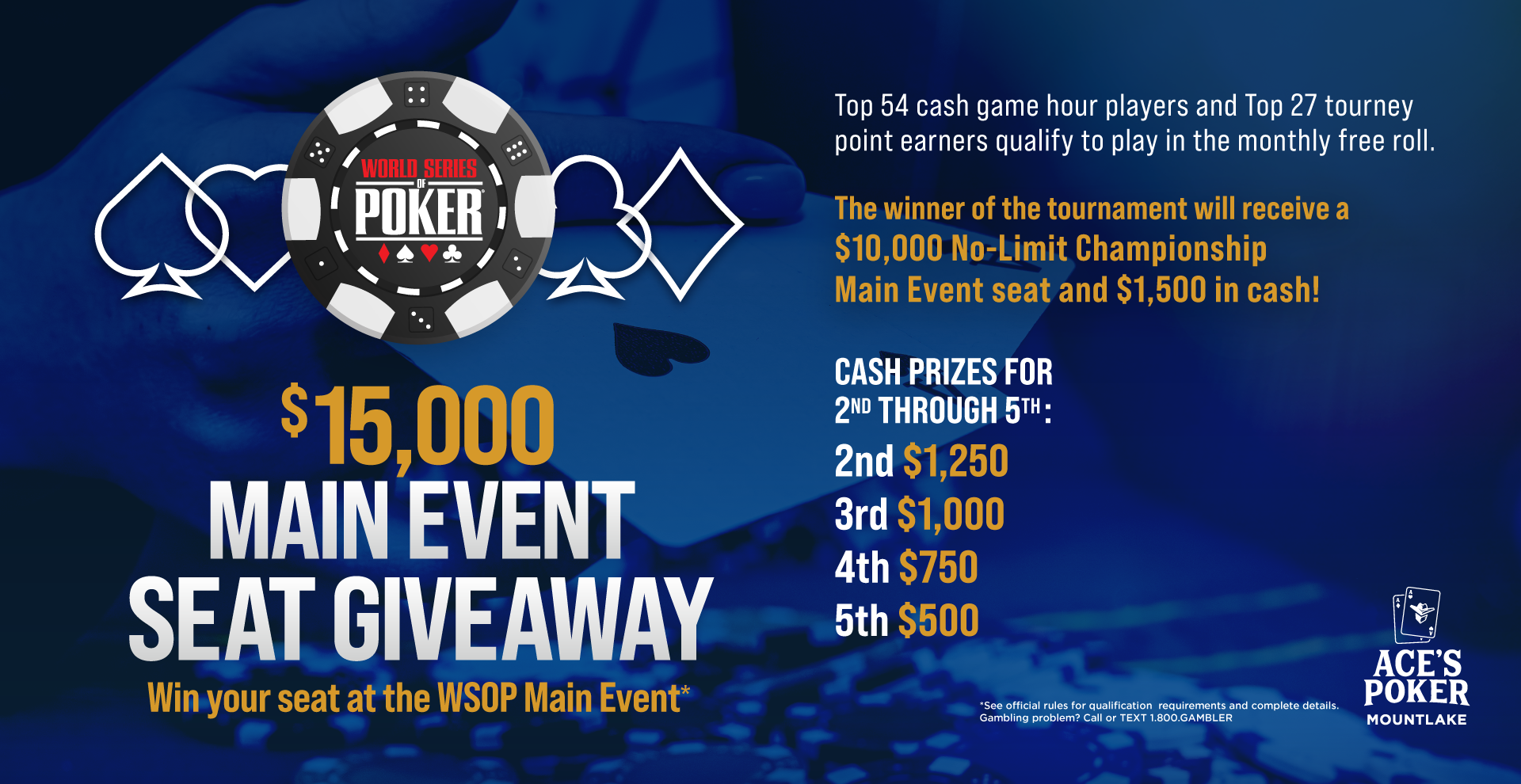 Ace's Poker Mountlake Terrace | WSOP Main Event Seat Giveaway