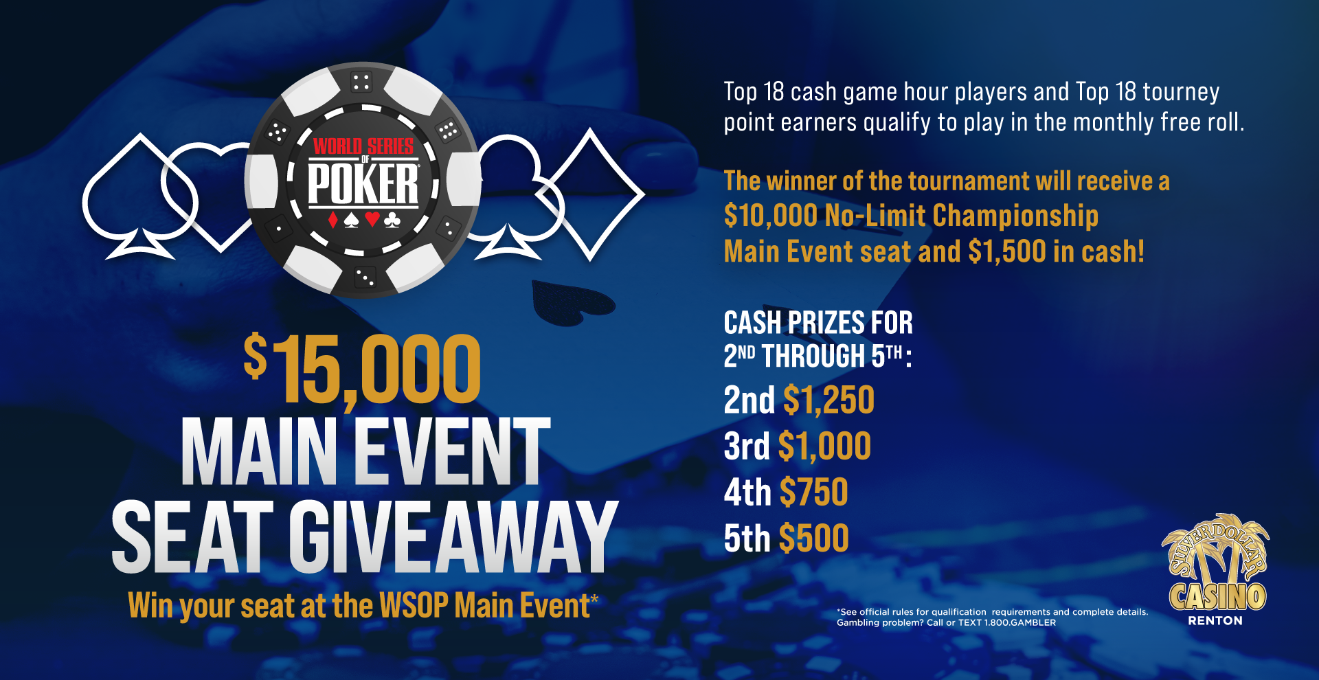 Silver Dollar Poker Renton | WSOP Main Event Seat Giveaway